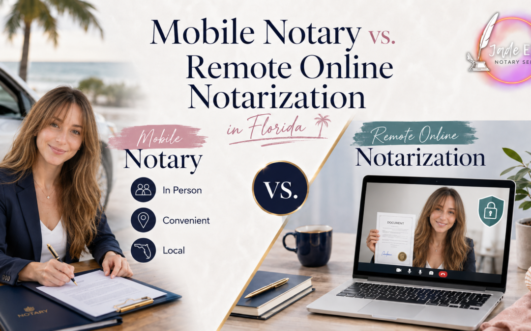 Mobile Notary vs. Remote Online Notarization in Florida